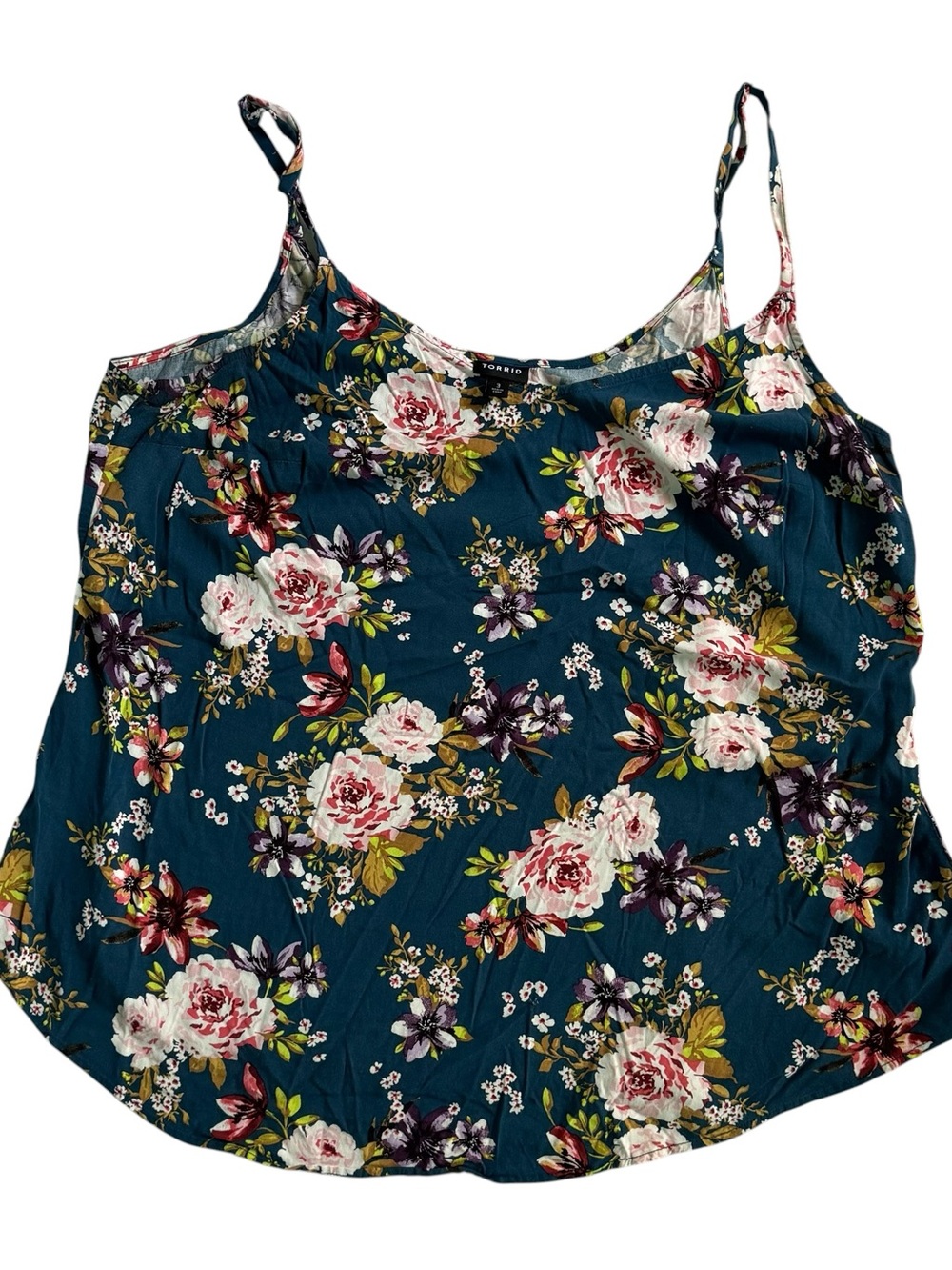 Torrid Camisole Blue Floral Adjustable Spaghetti Strap Women’s Plus Size 3 (3X)